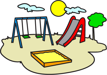 line art drawing of playground