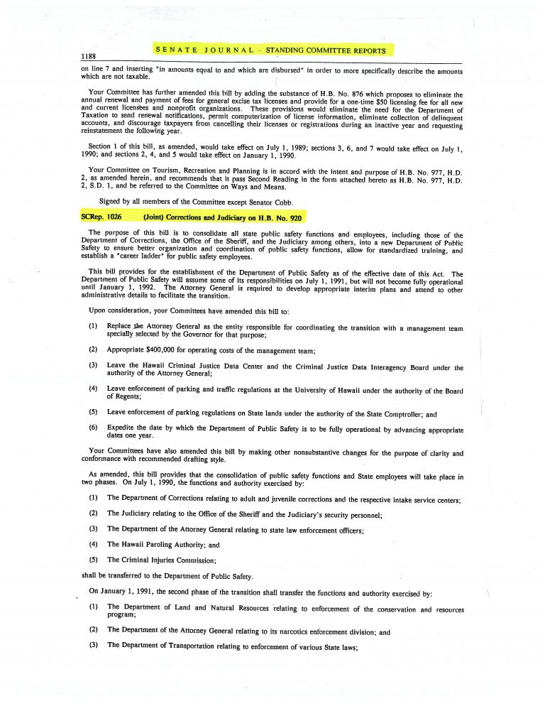 Hawaii Legislative History LRB Legislative Reference Bureau